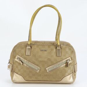 Gucci GG Canvas Mini Boston 002 1115 Leather Shoulder Bag Shoulder Hand Genuine